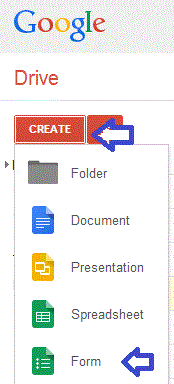 Create a google docs form
