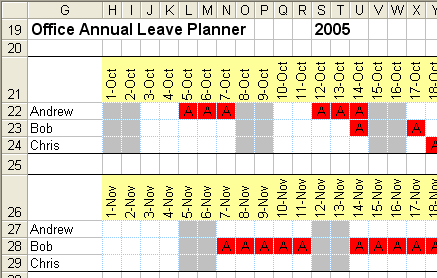 excel annual leave template