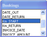 bookings table