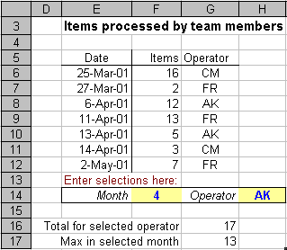 An array in Excel